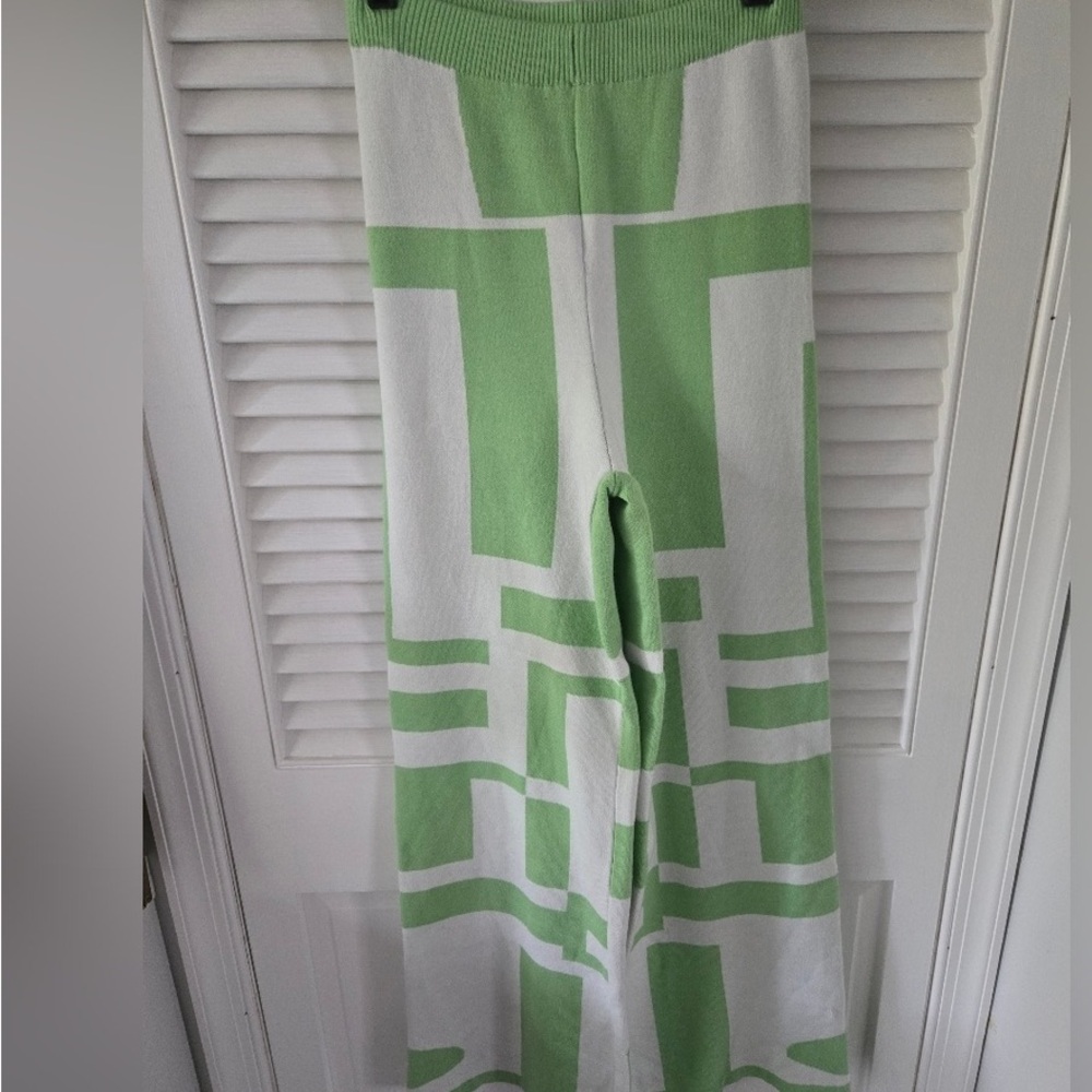 Stylish Green and White Women's Pants